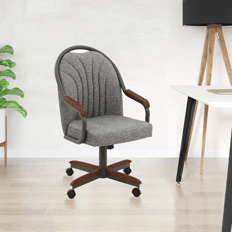 Chaises de salle à manger Caster en châtaignier, finition grise (lot de 2)
