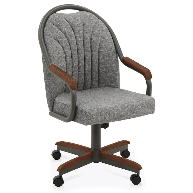 Chaises de salle à manger Caster en châtaignier, finition grise (lot de 2)