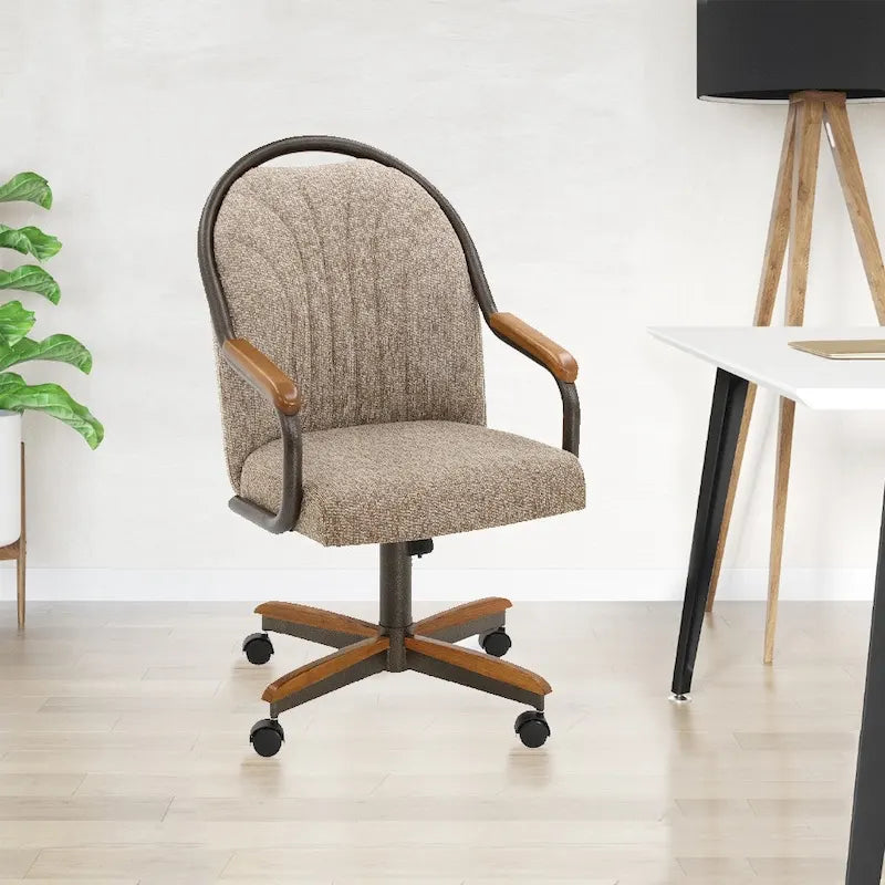 Chaises de salle à manger Caster en châtaignier, finition grise (lot de 2)