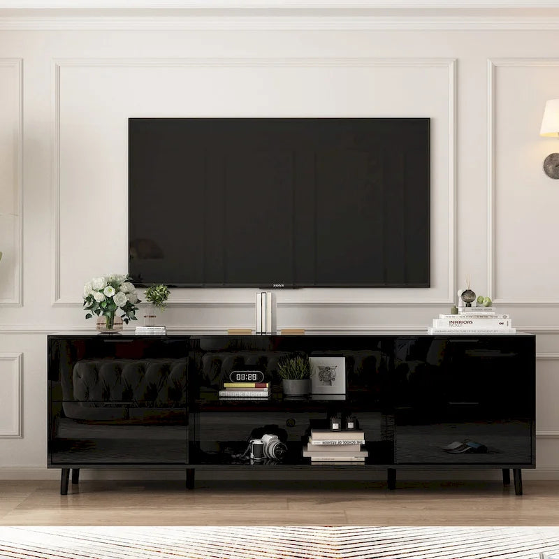 30 Foyer électrique encastré Meuble TV combiné Foyer laqué brillant
