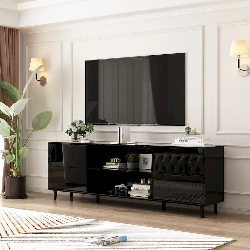 30 Foyer électrique encastré Meuble TV combiné Foyer laqué brillant