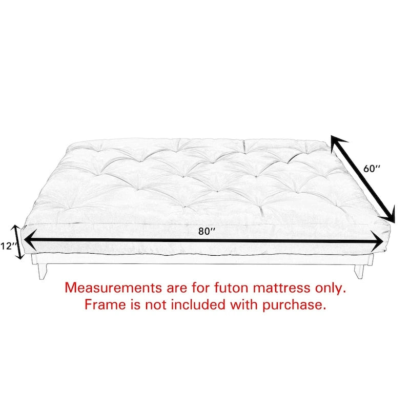 Matelas de futon Queen Granite Grey de 12 po