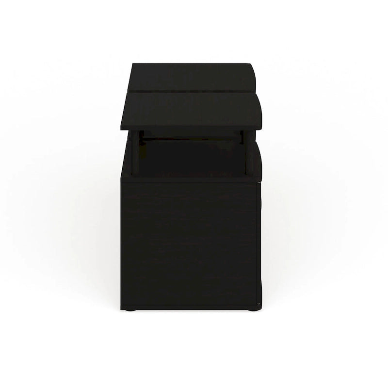 Table d'appoint de rangement noire au design fonctionnel