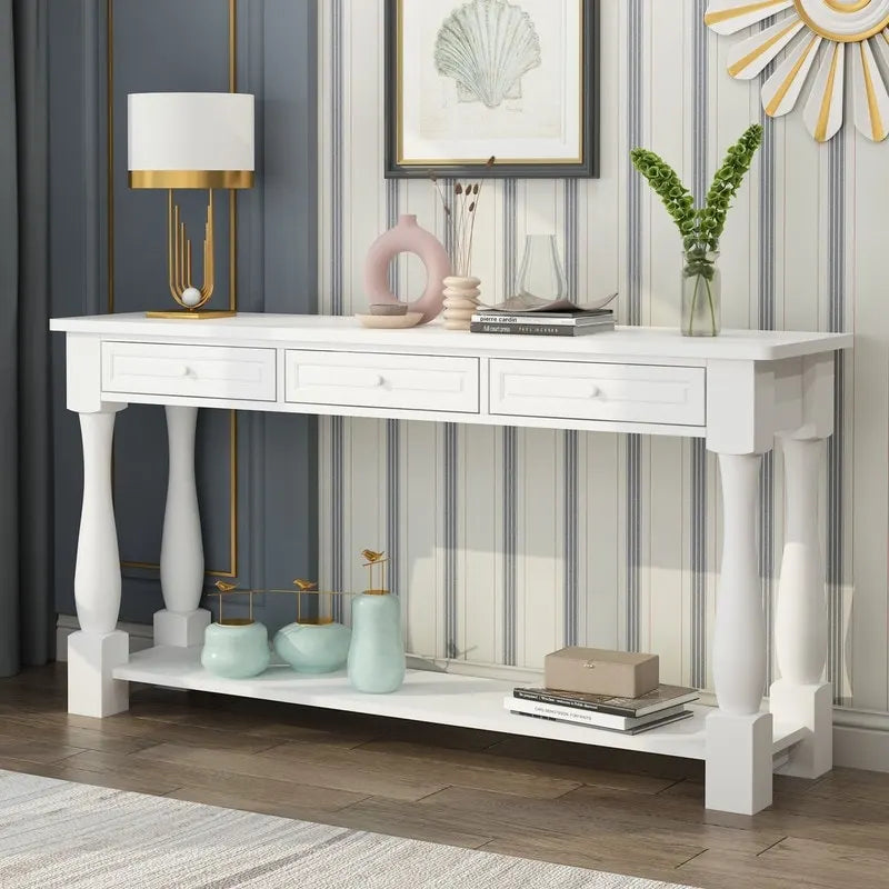 Console d'entrée avec tiroirs de rangement et étagère