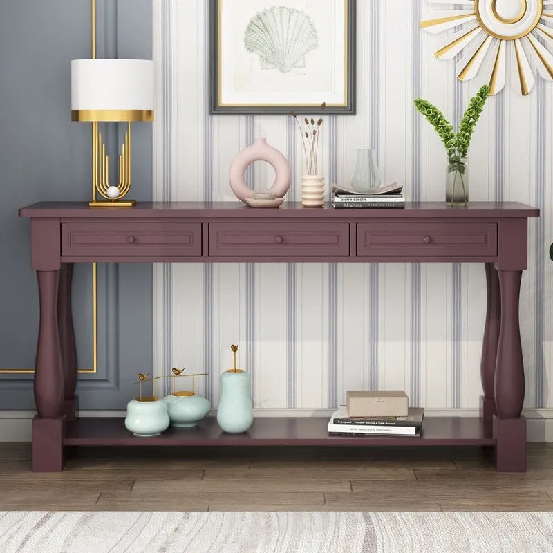 Console d'entrée avec tiroirs de rangement et étagère