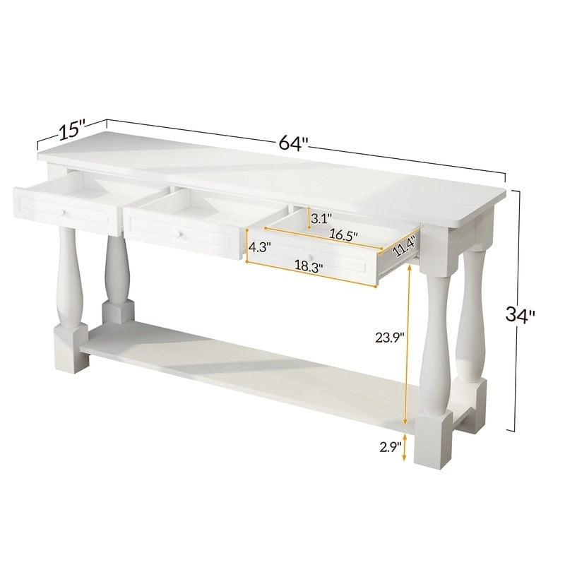 Console d'entrée avec tiroirs de rangement et étagère