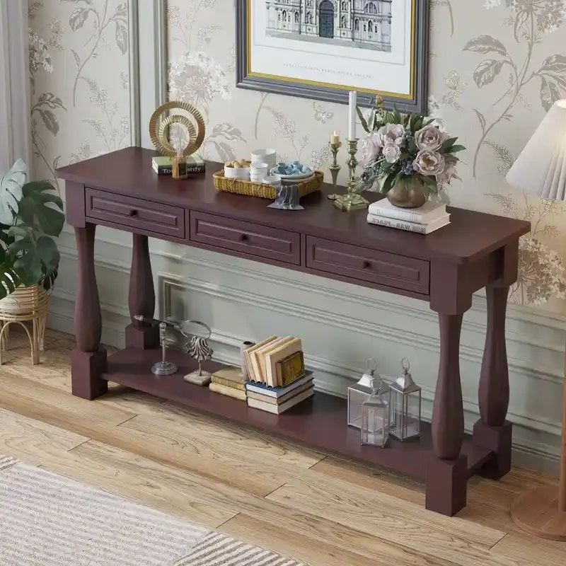 Console d'entrée avec tiroirs de rangement et étagère