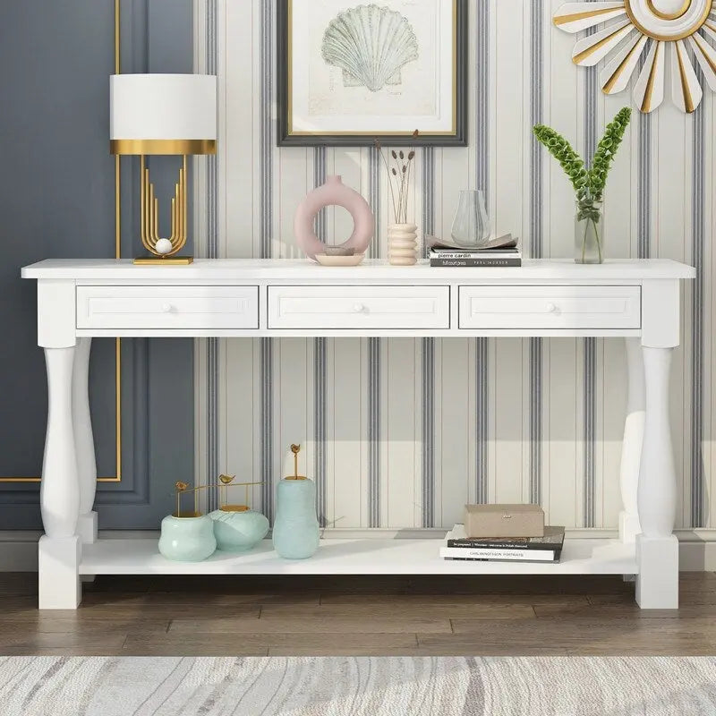 Console d'entrée avec tiroirs de rangement et étagère