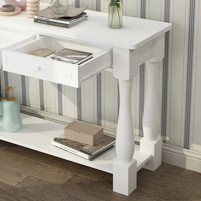 Console d'entrée avec tiroirs de rangement et étagère