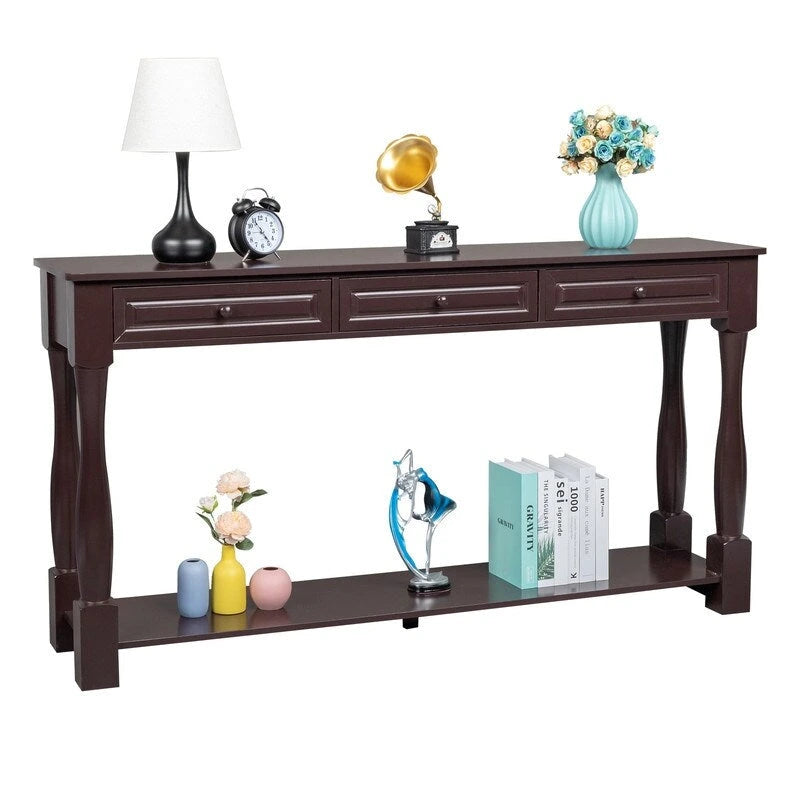 Console d'entrée avec tiroirs de rangement et étagère