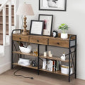 Table console avec prises de courant et ports USB, table d'entrée étroite à 3 tiroirs