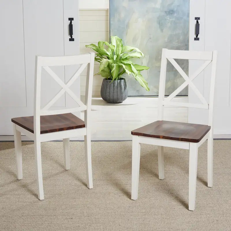 Chaise de salle à manger x-Back de style campagnard (ensemble de 2) - 18,4 L x 19,9 P x 37 H - 18Lx20Px37H