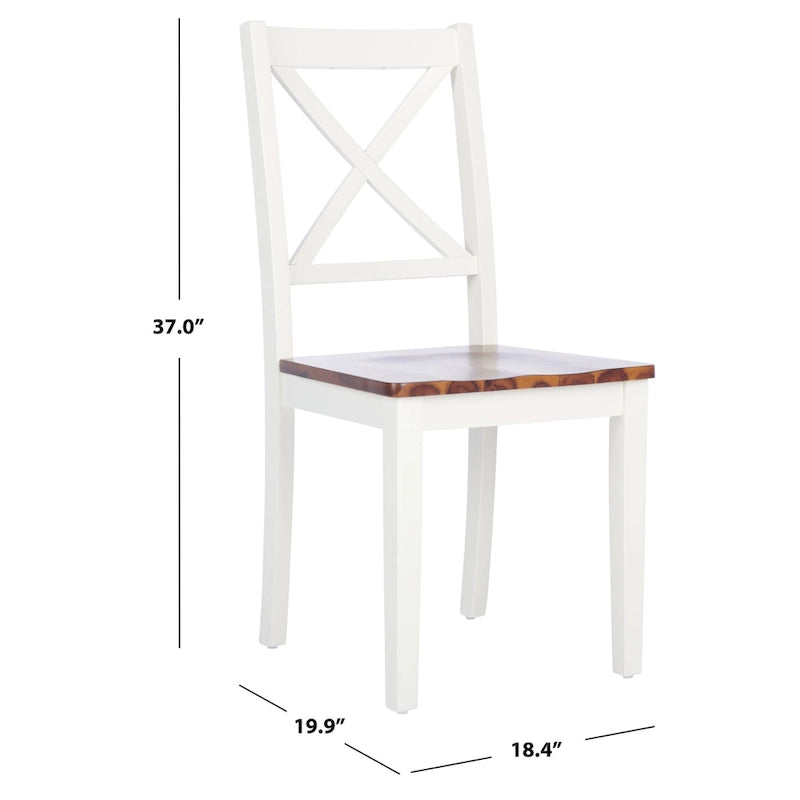 Chaise de salle à manger x-Back de style campagnard (ensemble de 2) - 18,4 L x 19,9 P x 37 H - 18Lx20Px37H