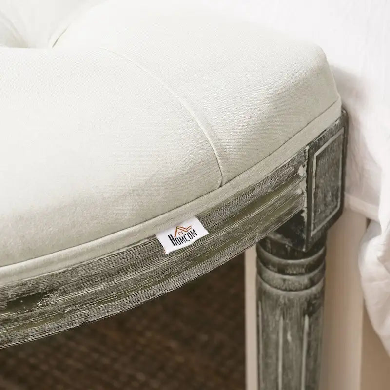 Banc de bout de lit semi-circulaire capitonné