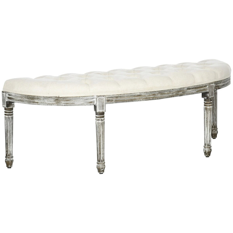 Banc de bout de lit semi-circulaire capitonné