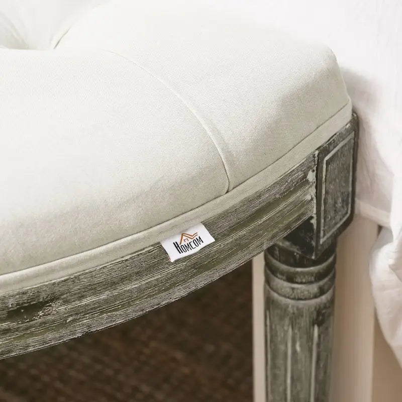 Banc de bout de lit semi-circulaire capitonné
