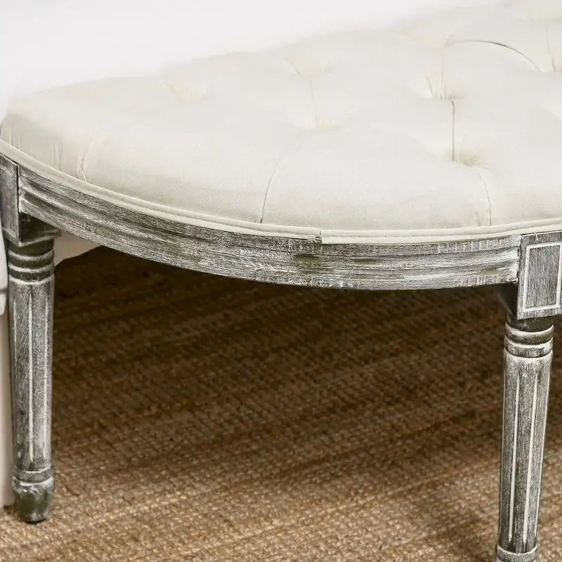 Banc de bout de lit semi-circulaire capitonné