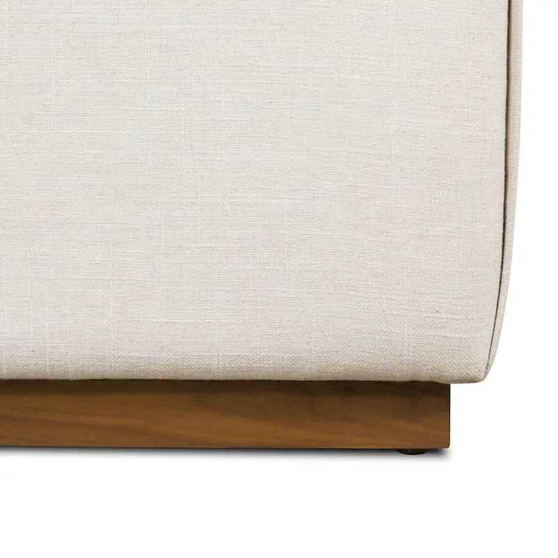 Ottoman avec table ajustable en noyer - Cuir italien véritable pleine fleur