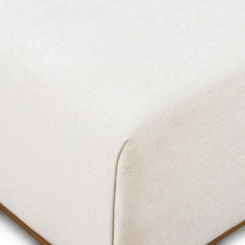 Ottoman avec table ajustable en noyer - Cuir italien véritable pleine fleur