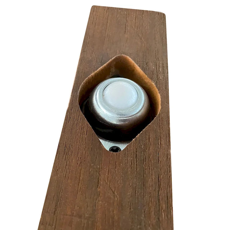 Ottoman avec table ajustable en noyer - Cuir italien véritable pleine fleur