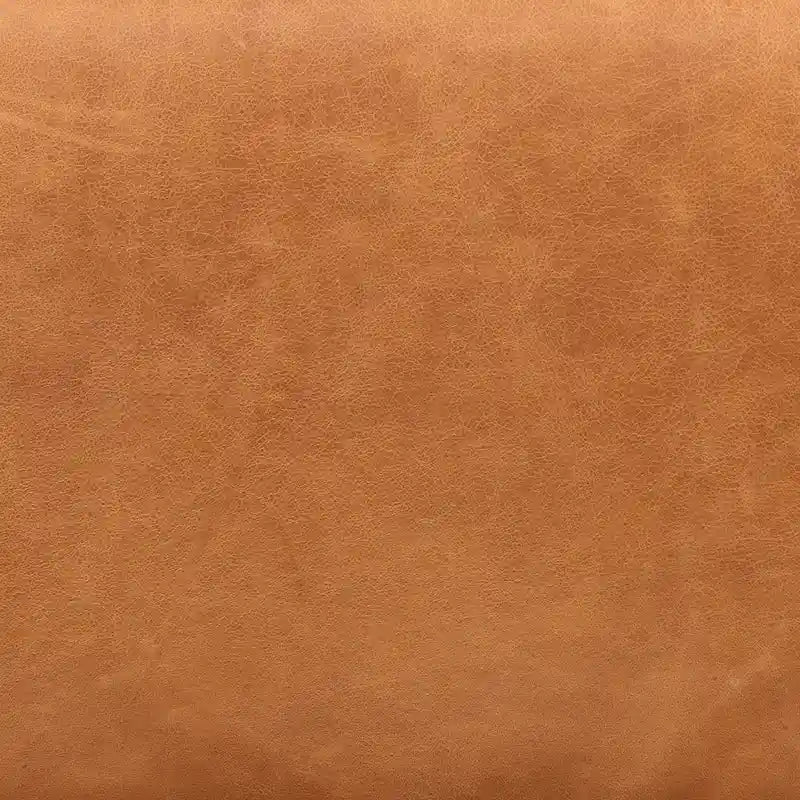 Ottoman avec table ajustable en noyer - Cuir italien véritable pleine fleur