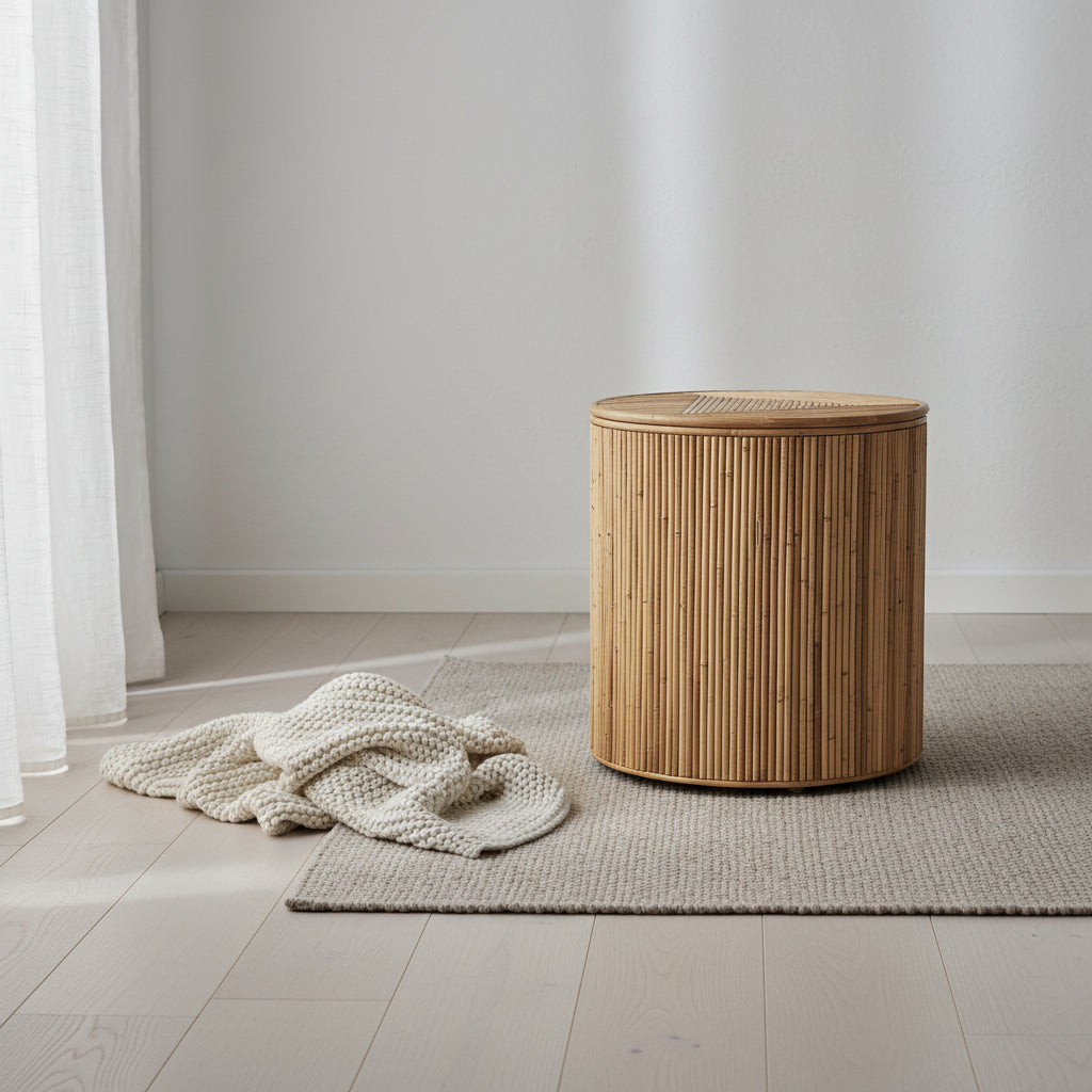 Table d'appoint en rotin naturel, style bohème moderne
