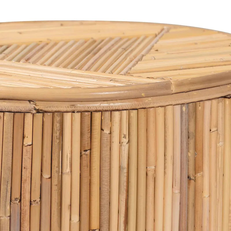 Table d'appoint en rotin naturel, style bohème moderne