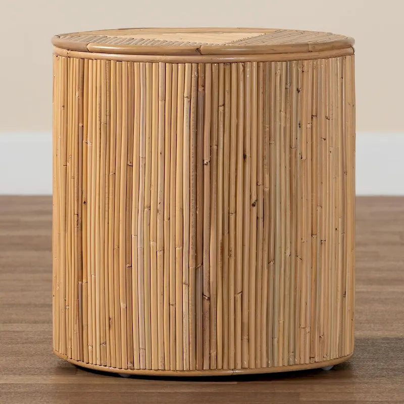 Table d'appoint en rotin naturel, style bohème moderne