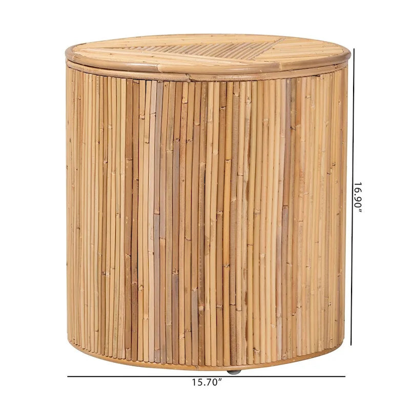 Table d'appoint en rotin naturel, style bohème moderne