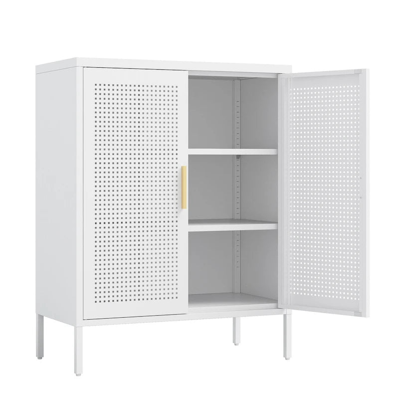 Armoire de rangement métallique avec 2 portes et 2 étagères réglables, armoire de rangement de garage verrouillable en acier, armoire de classement en métal