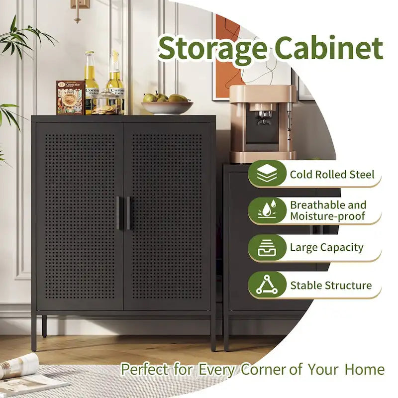 Armoire de rangement métallique avec 2 portes et 2 étagères réglables, armoire de rangement de garage verrouillable en acier, armoire de classement en métal