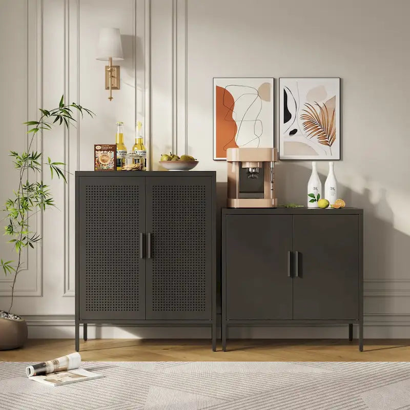 Armoire de rangement métallique avec 2 portes et 2 étagères réglables, armoire de rangement de garage verrouillable en acier, armoire de classement en métal