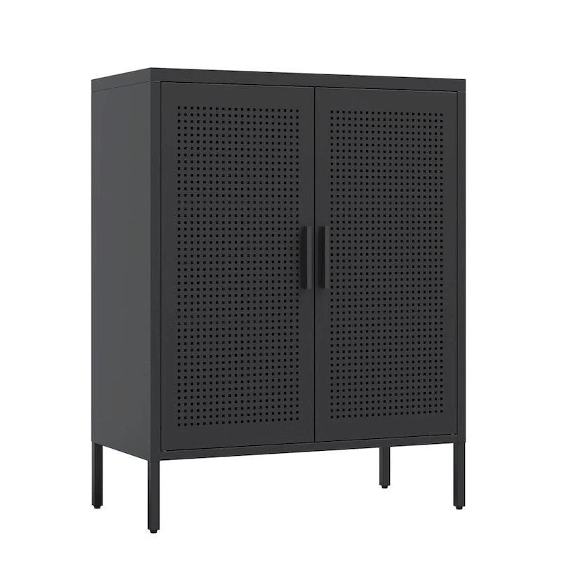 Armoire de rangement métallique avec 2 portes et 2 étagères réglables, armoire de rangement de garage verrouillable en acier, armoire de classement en métal