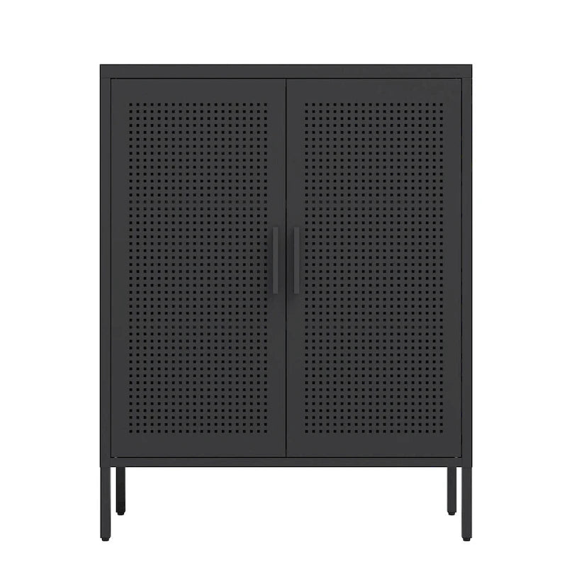 Armoire de rangement métallique avec 2 portes et 2 étagères réglables, armoire de rangement de garage verrouillable en acier, armoire de classement en métal