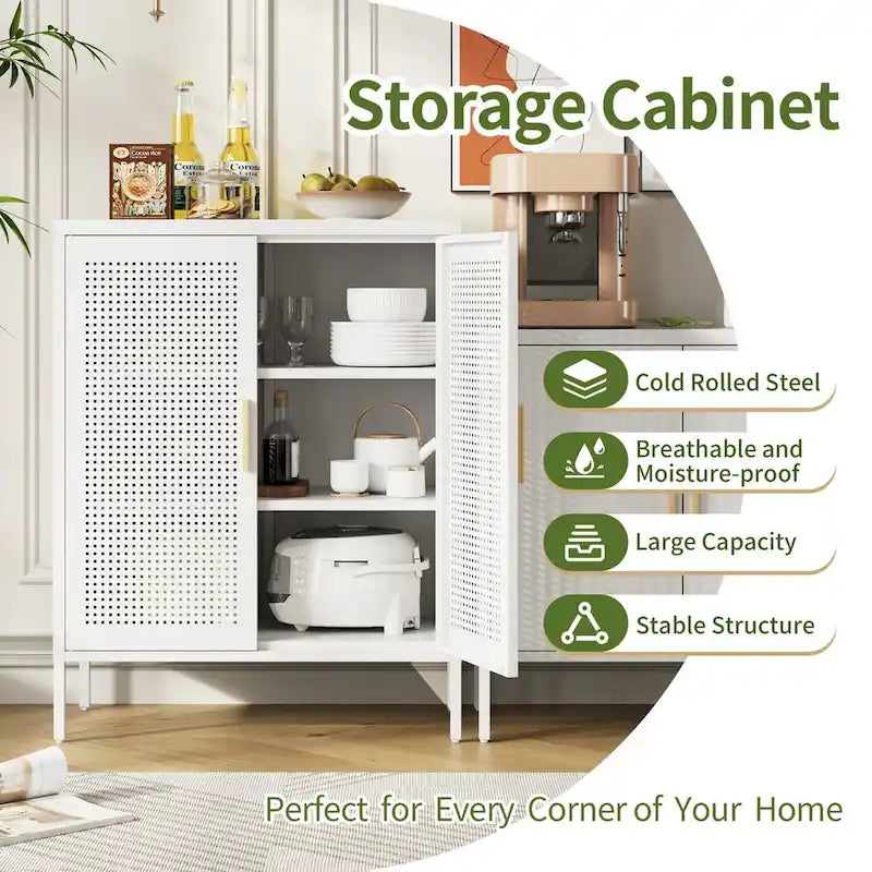 Armoire de rangement métallique avec 2 portes et 2 étagères réglables, armoire de rangement de garage verrouillable en acier, armoire de classement en métal