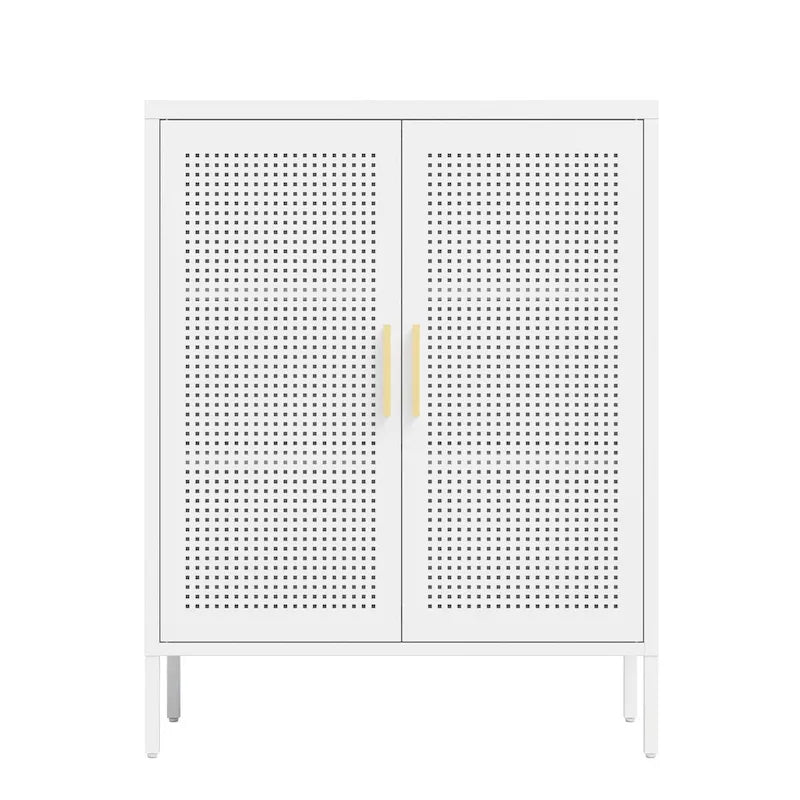 Armoire de rangement métallique avec 2 portes et 2 étagères réglables, armoire de rangement de garage verrouillable en acier, armoire de classement en métal