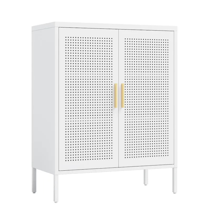 Armoire de rangement métallique avec 2 portes et 2 étagères réglables, armoire de rangement de garage verrouillable en acier, armoire de classement en métal