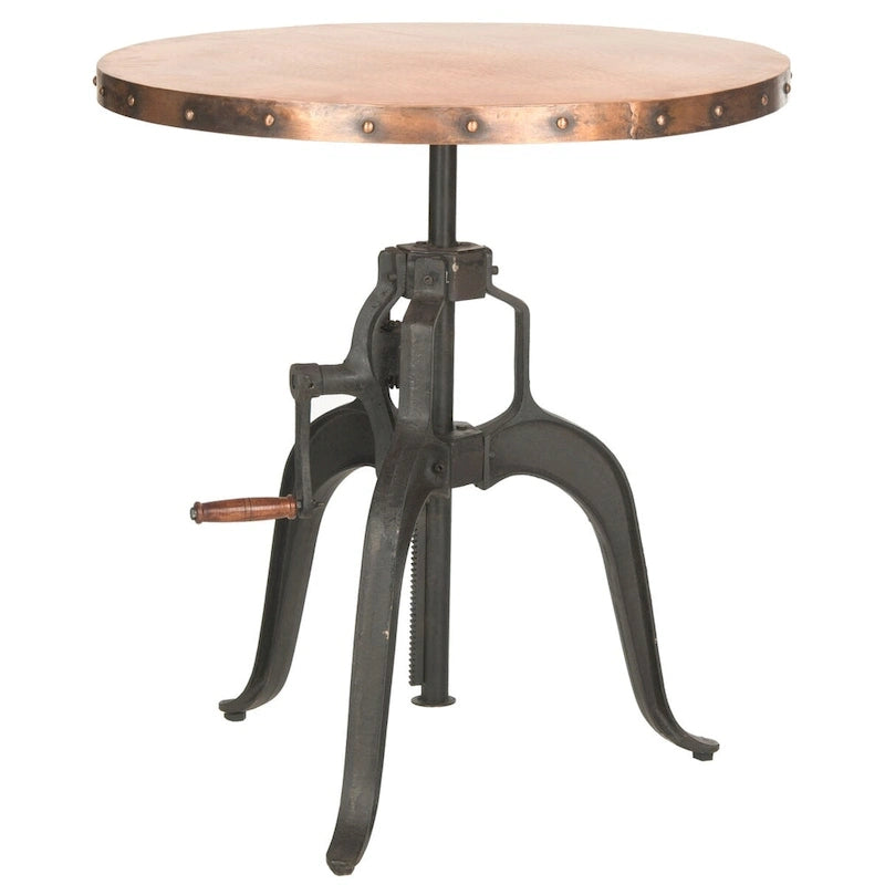 Table à manivelle noire - 76,2L x 76,2P x 78,7H cm